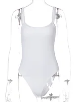 Strap Solid Bodycon Sexy Body Casual Basic White Summer Bodysuit Women Tops Sleeveless Sheer Bodysuits Jumpsuit Slim - Image 6