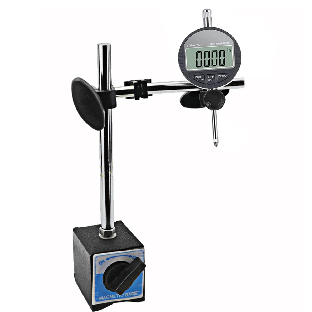 Magnetic Base Holder With Double Adjustable Pole For digital Indicator Test Gauge with Convenient ON/OFF Switch for Automotive