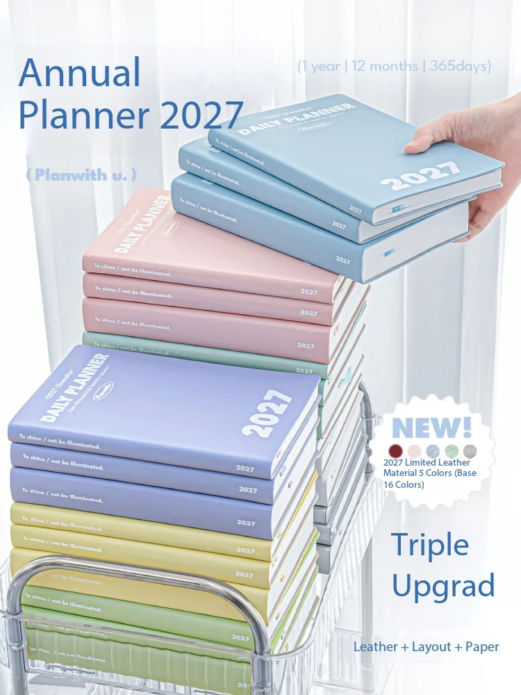 2027 Planwith Full Year Hardcover Agenda A5 2027-2028 Calendar Annual Tracker Wish List Asset Log Monthly Plan Review Notebook