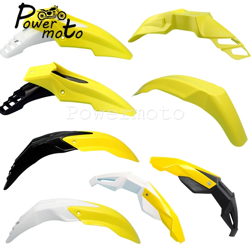 Yellow Motocross Front Splash Fender Universal Motocross Supermoto Mudguard Off-Road For Yamaha Suzuki DR650SE DRZ RMZ DR RM RMX