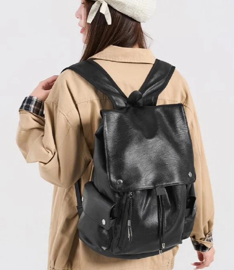 New Fashion High Quality Soft Leather Travel Backpacks Men Women's Large Capacity Business Shoulder Bags Notebook School Bag