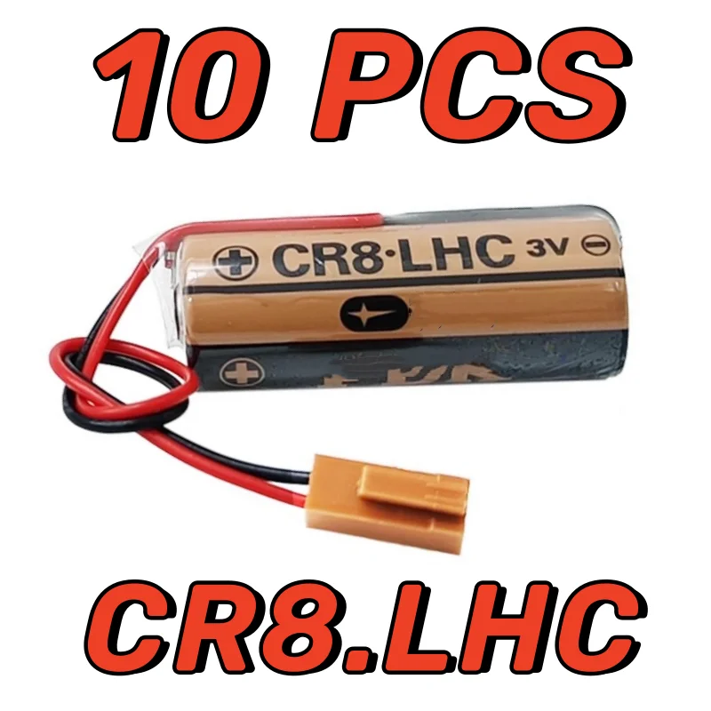 10PCS/LOT New Genuine For FDK CR8 CR8.LHC 3V CR17450SE CR17450 PLC Lithium Battery With Brown Connector