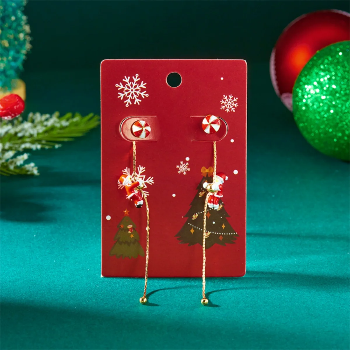 الإبداعية عيد الميلاد أقراط الزحف سانتا كلوز عيد الميلاد قبعة قفازات الحلوى ندفة الثلج ستار هامش استرخى للنساء الرجال مجوهرات الحفلات