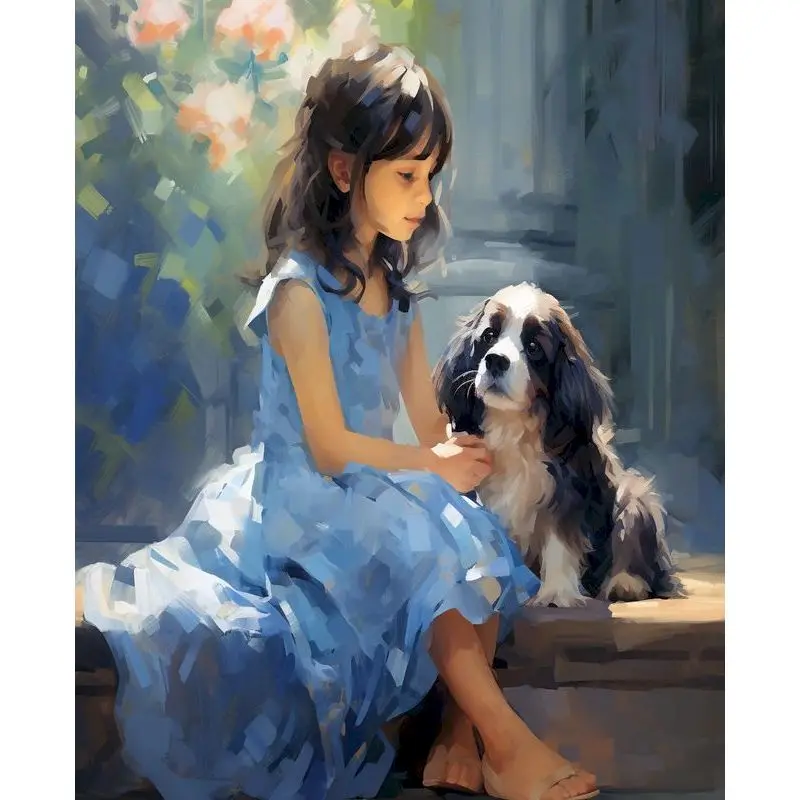 

RUOPOTY картина по номерам, сбор цветов, изображение девушки, рисунок, раскраска, уникальный подарок «сделай сам», для домашнего декора, искусство, украшение для стен в помещении