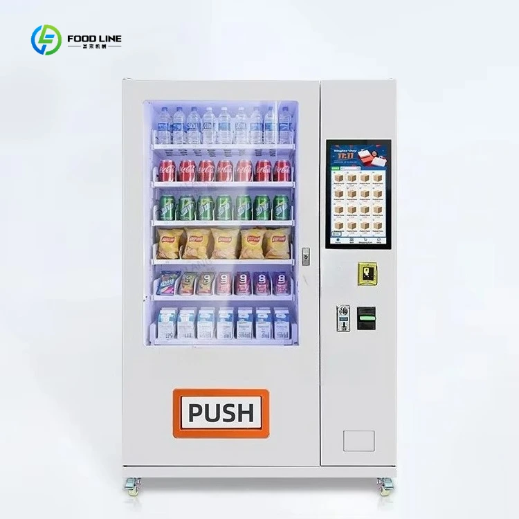 

Spiral Cargo Delivery Automatic Vending Machine 4-25 ℃ Adjustment Touch Operated Vending Machine for Snack and Drink Customized