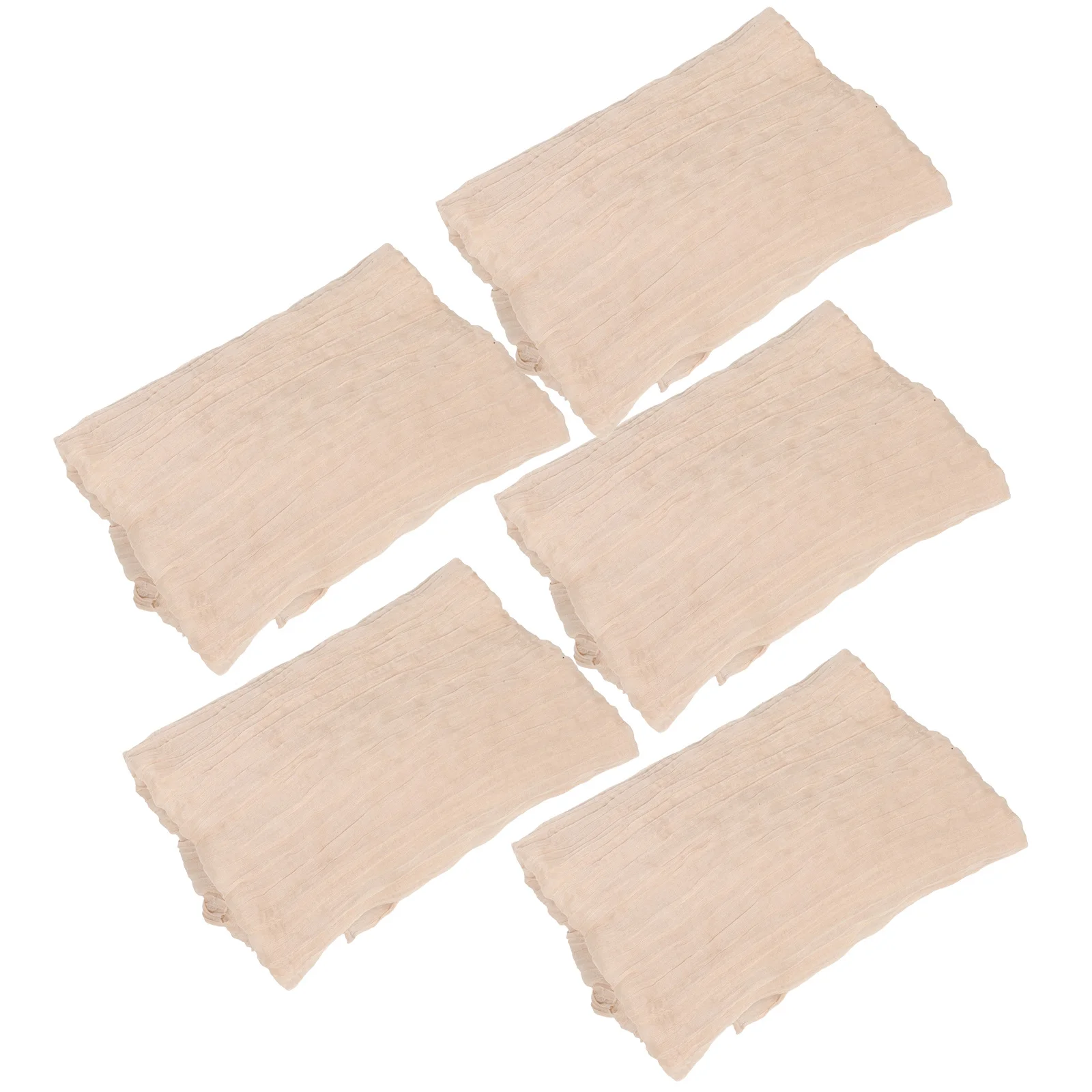 

5Pcs Beige Cheesecloth Table Runner Boho Pleated Rustic Wedding Bridal Shower Party Decor Birthday Table Runner