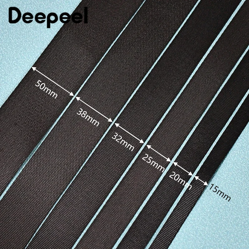 

10Meters 10-100mm Black Nylon Webbing Strap Bags Belt Ribbon Backpack Clothes Bias Binding Tape Pet Collar Sewing Accessories