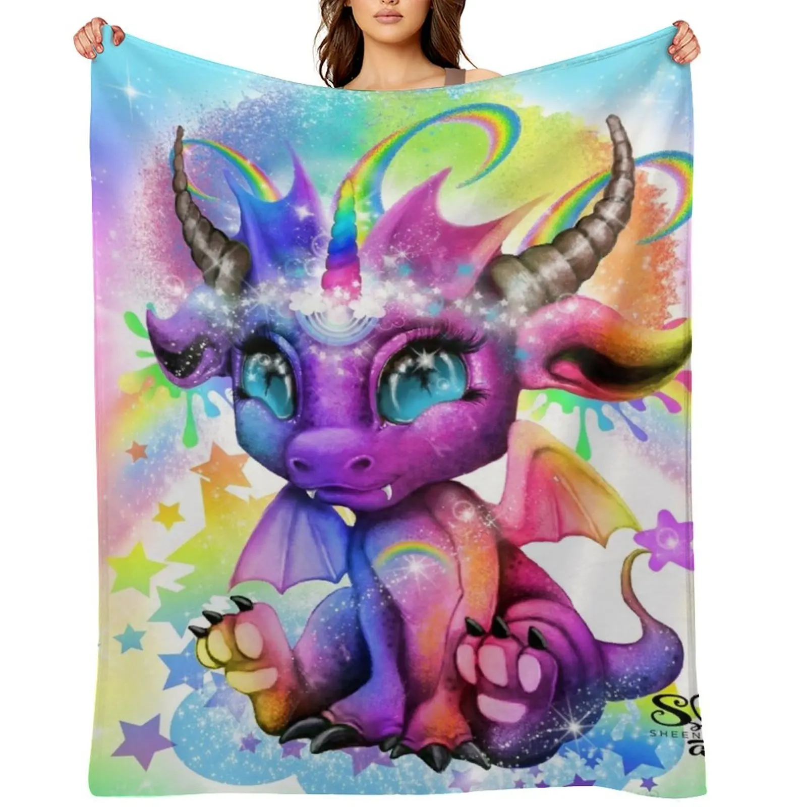 

Rainbow Lil Dragonz Sheena Pike Throw Blanket Furry christmas gifts Extra Large Throw Heavy Blankets
