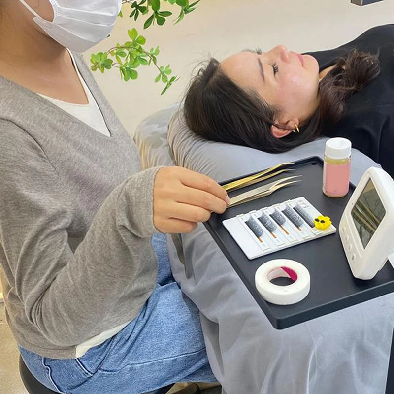 調整可能なラッシュトレイホルダー、リングライト用ユニバーサルクランプクリップオーガナイザー、まつげエクステ用スタンド、美容アクセサリー