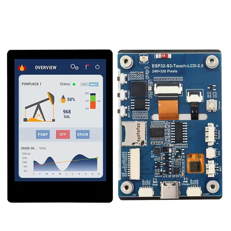 esp32-s3-28インチ静電容量式ディスプレイ開発ボード-240×320-480×640-32ビットlx7デュアルコアプロセッサ-ipsパネルモジュール