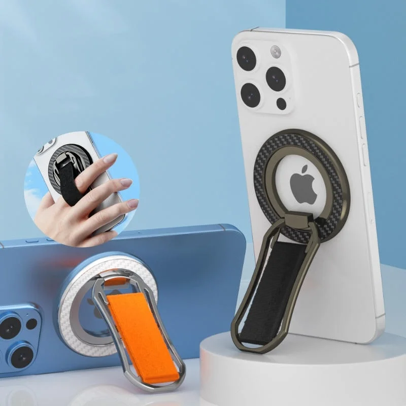 Magnetic Phone Ring Holder Foldable 360° Rotating - Strong N52 Magnet for iPhone 16/15 Pro Samsung S24, Universal Phone Stand