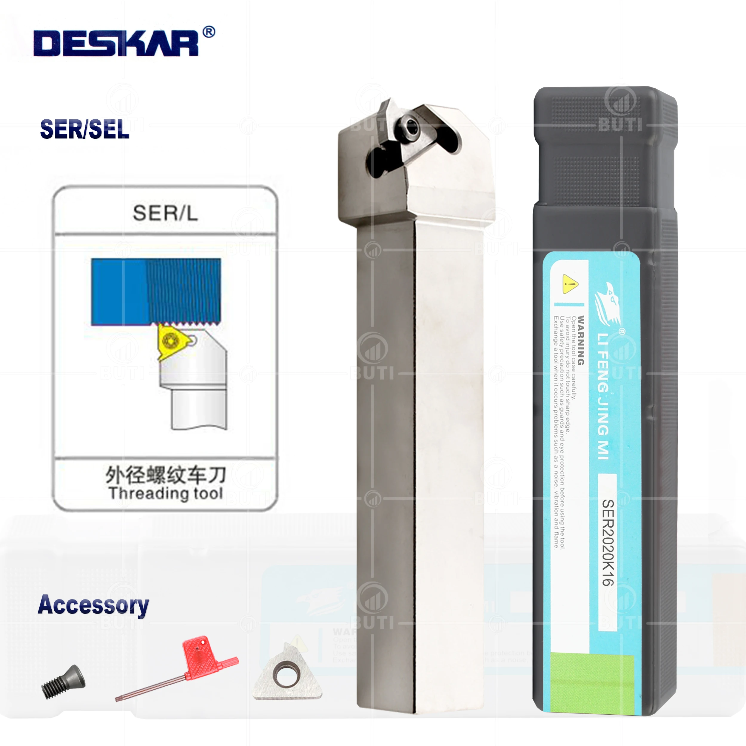 Deskar 100 Original Cnc Torno Cortador Ferramentas Rosca Externa t tipo Sel1212k16 1616h16 2023k16 Branco Porta-ferramentas para 16er ir