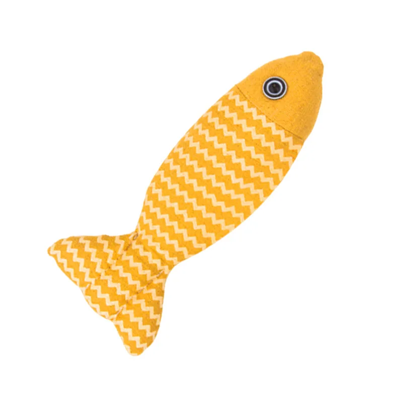Cat Teasing Stick Linen Fish Catnip Simulation Fish Cat Toy Kitten Grinding Teeth Self-hi To Relieve Boredom Cat Products