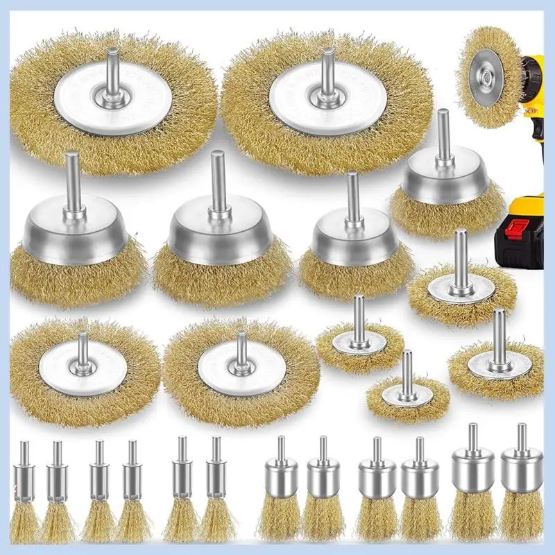 

MLGB-Wire Wheel For Drill,1/4In Drill Shank,3In Brass Wire Wheel For Drill Rust Removal Heavy Duty Wire Wheel Brush Drill Bit