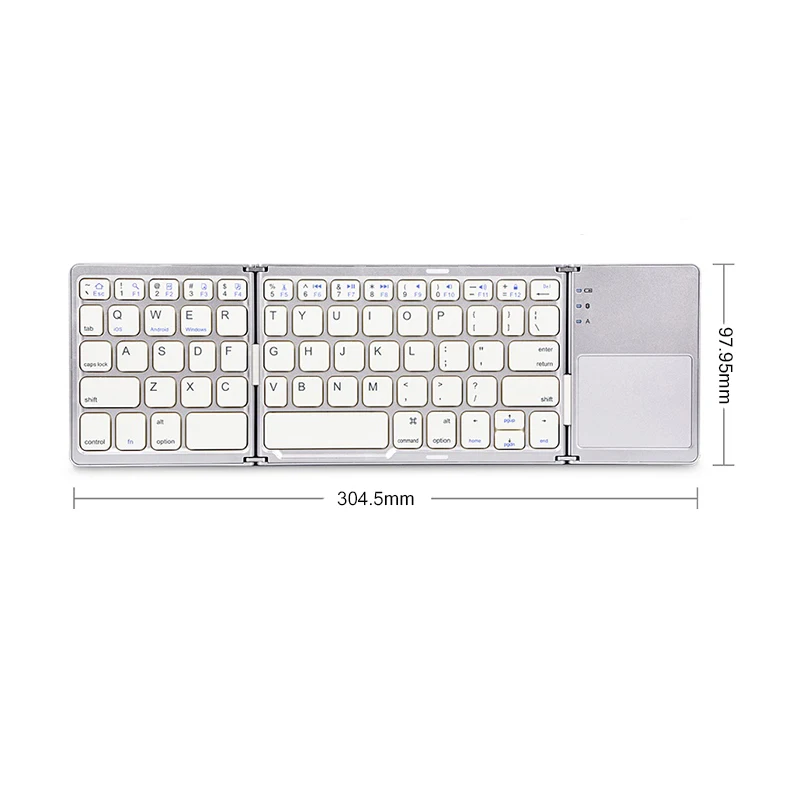 Draadloos Opvouwbaar Toetsenbord Bluetooth Toetsenbord Met Touchpad Voor Windows, Android, Ios, Telefoon, Multifunctionele Knop Mini Toetsenbord