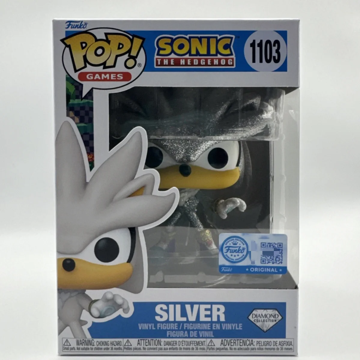 Sonic Il riccio pop! Argento (Diamante) 1103 Figure FUNKO Figura in vinile da 4,5 pollici da collezione in edizione limitata modello bambola giocattolo