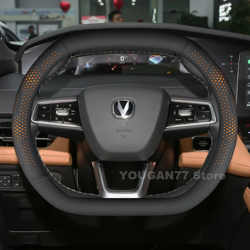 

Leather Car Steering Wheel Cover For Changan UNIK UNIV 2021 2022 2023 2024 Non-slip Auto Steering Wheel Changan unik Accessories
