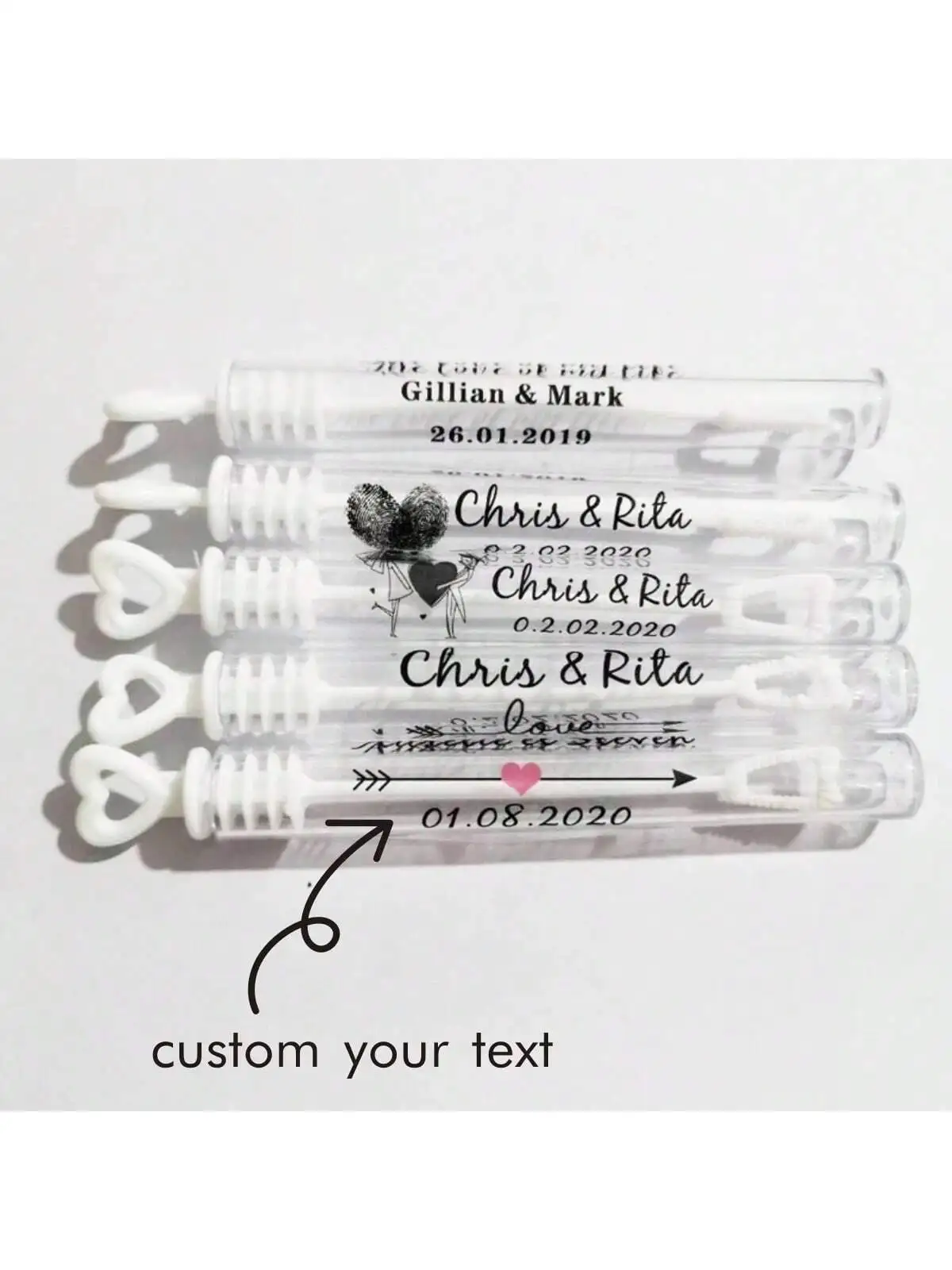 

100 свадебных пузырьковых бирок Прозрачные бирки Bubble Stick, свадебные наклейки, прозрачные бирки, пользовательские имена и даты