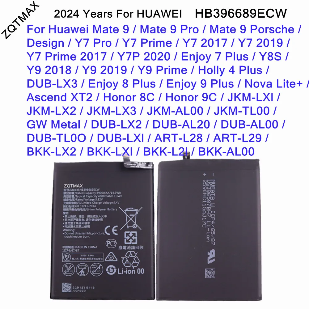 HB396689ECW Battery For Huawei Y9 2018 2019 Mate 9 Pro Y7 Prime 2019 Honor 9C 8C FLA-LX1 LX2 LX3 L22 Enjoy 7 Plus 8Plus 9Plus