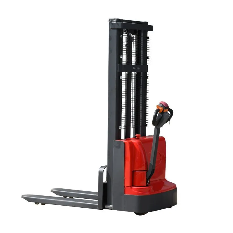 

Electric stacker truck pallet lift stacker capacity 1000/1500/2000kg full electric forklift in warehouse