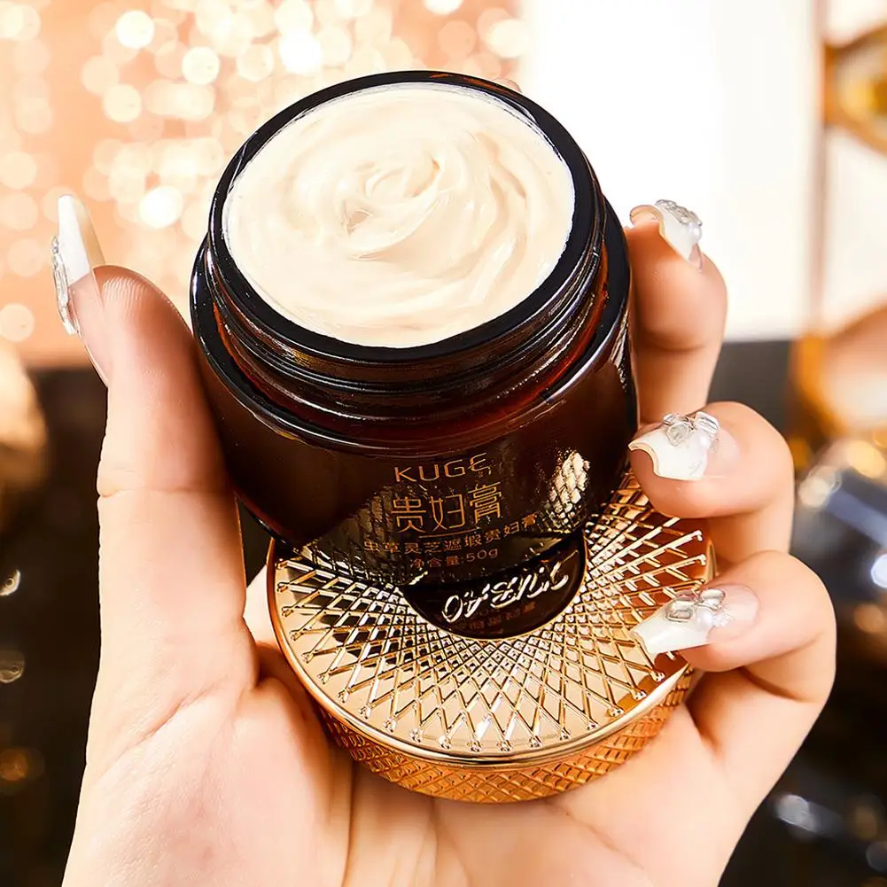 Creme Hidratante Ganoderma Brilhante Invisível, Lady Face Cream, Corretivo Cordyceps Eficaz, Suavização, Poros Claros, Outono, Inverno