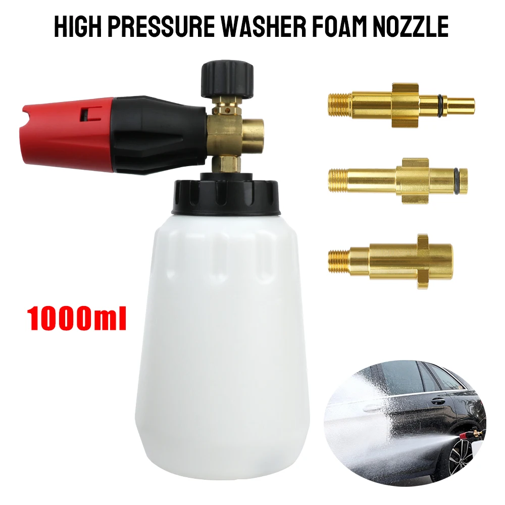 

Foam Nozzle High Pressure Washer 1000ML For Karcher Elitech Daewoo Bort AR Bosche Mac Snow Foam Lance Car Wash Foam Maker