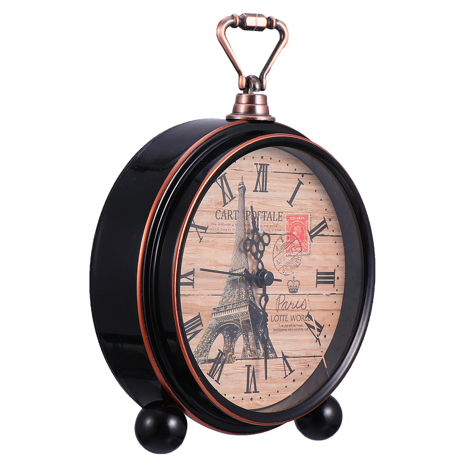 

Elegant Household Alarm Clock Creative Retro Design Mute Desktop Clock for Bedside Living Room Office Decoration Functional