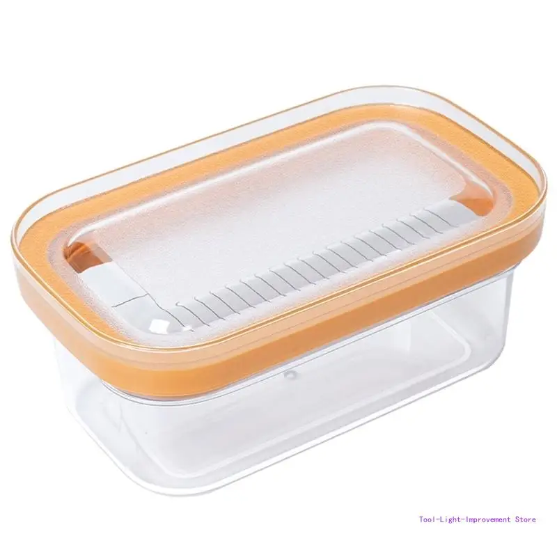 

C63E Reliable Butter Cutting and Storage Box Plastic Material Butter Cutter Container Butter Dish with Lid for Refrigerator