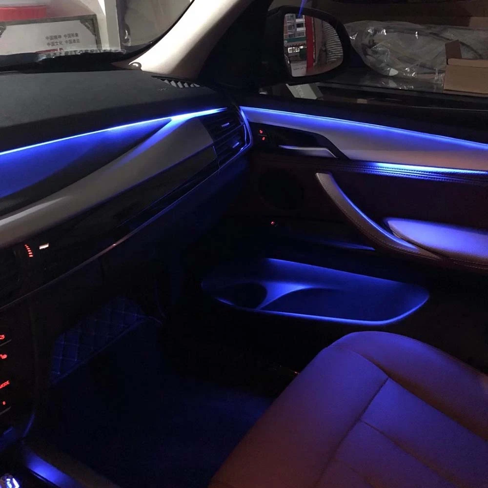 For BMW X5/X6 F15 F16 2011-2018 Car Led Luminous Ambient Light Door Panel Dashboard Footwell Atmosphere Lamp
