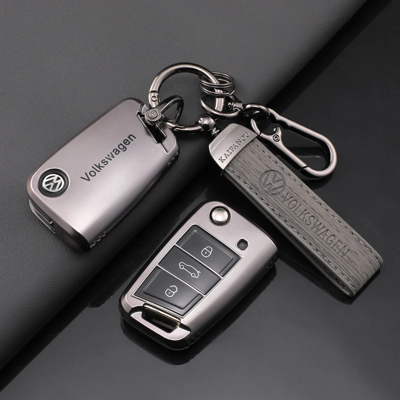 New Silver TPU Car Flip Remote Key Case Cover Holder Shell Fob For VW Volkswagen Golf 7 MK7 Tiguan MK2 Auto Keychain Accessories