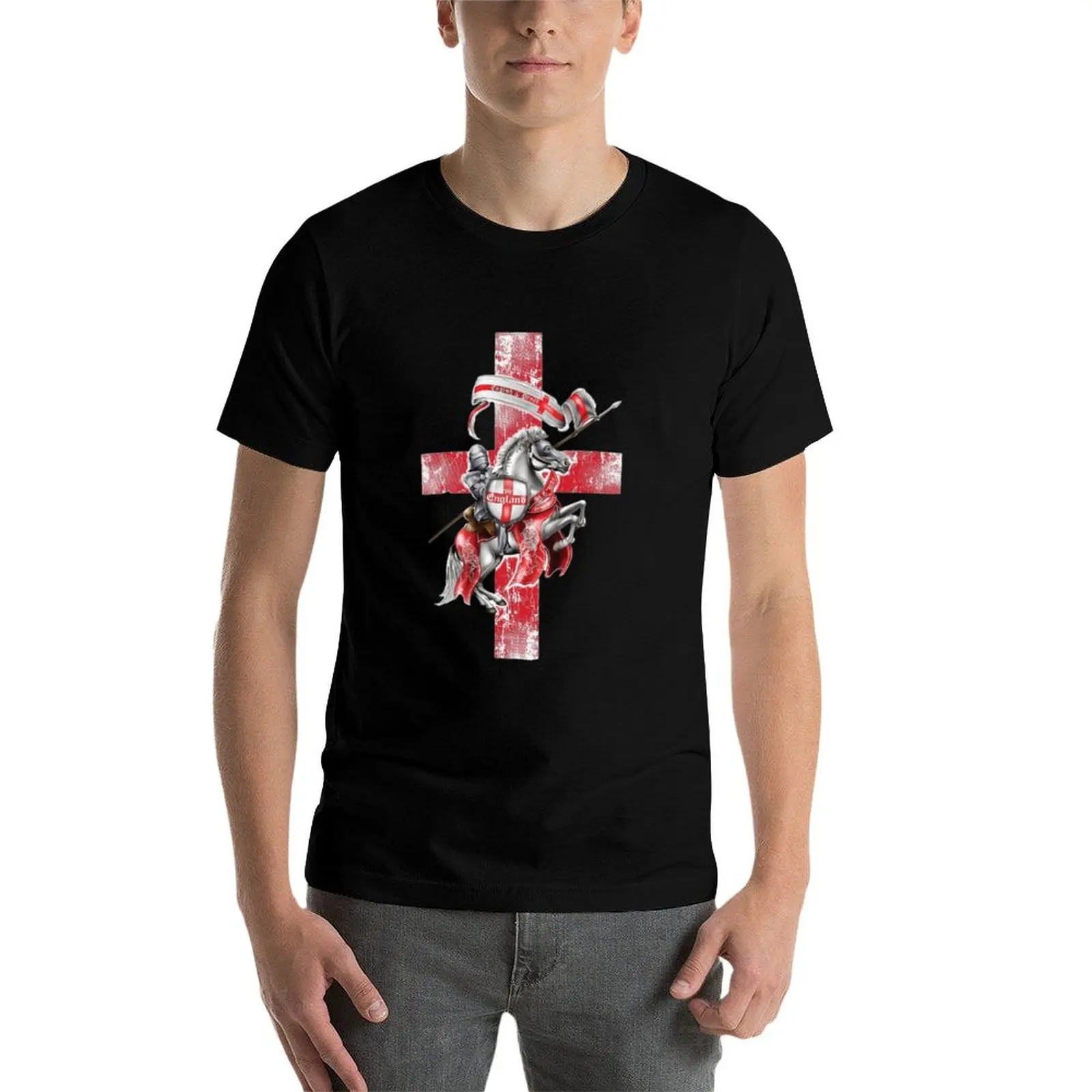 

George Cross Dragon England Footbal T-Shirt t shirts for man slim fit men t shirt cotton 100% anime t shirts for man T-Shirt