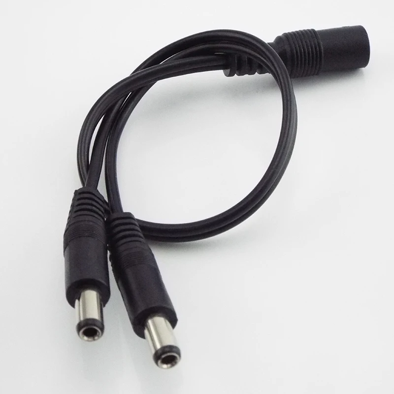 5pcs DC 1 Female to 2 Male Power Splitter Cable 2.1*5.5mm for CCTV Camera Security DVR Accessories LED Light Strip C4