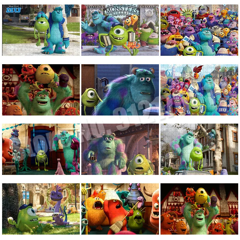 Monsters Inc Disney Animation Art Puzzles 300/500/1000 Pieces Jigsaw Puzzle Creative Pictures Educational Toys Fun Game Gifts