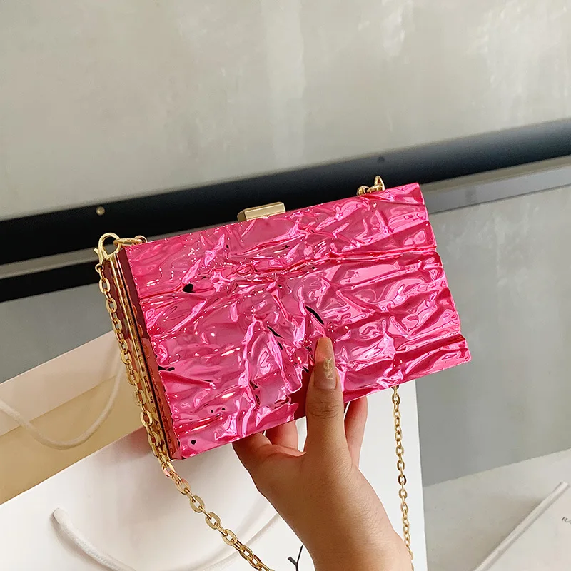 Evening Bags for Women 2023 New Candy Colors Party Purses and Handbags Pvc Fashionable Small Square Crossbody Shoulder Bag Woman