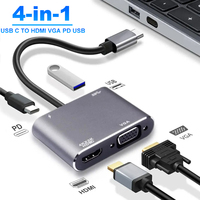 USB C to HDMI-compatible VGA Type C USB 3.0 HUB Adapter For MacBook Nintendo Samsung Huawei Xiaomi phone laptop desktop
