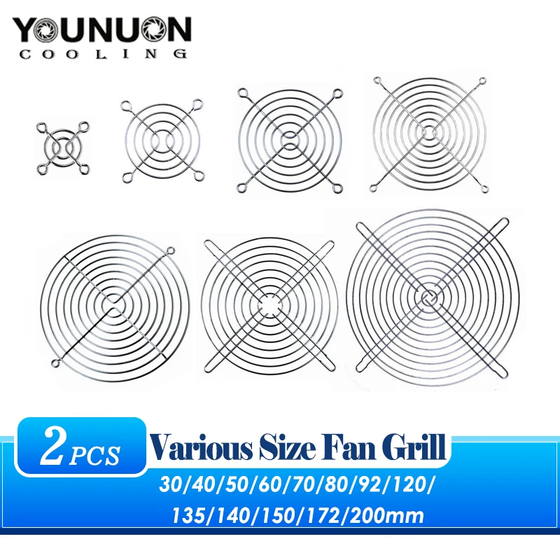 الأسود والفضي الحديد شبكة شواء ، مروحة التبريد ، 30 مللي متر ، 40 مللي متر ، 50 مللي متر ، 60 مللي متر ، 70 مللي متر ، 80 مللي متر ، 92 مللي متر ، 120 مللي متر ، 135 مللي متر ، 140 مللي متر ، 150 مللي متر, 172 مللي متر, 200 مللي متر, 2 قطعة