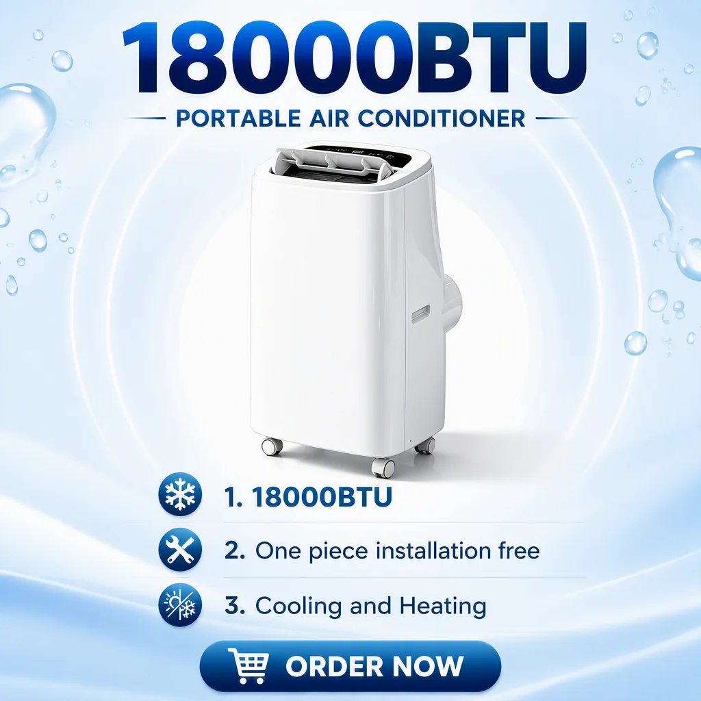 High Efficiency 18000 BTU R290a No Installation Needed Electric Mobile Portable Air Conditioner for Household Hotel