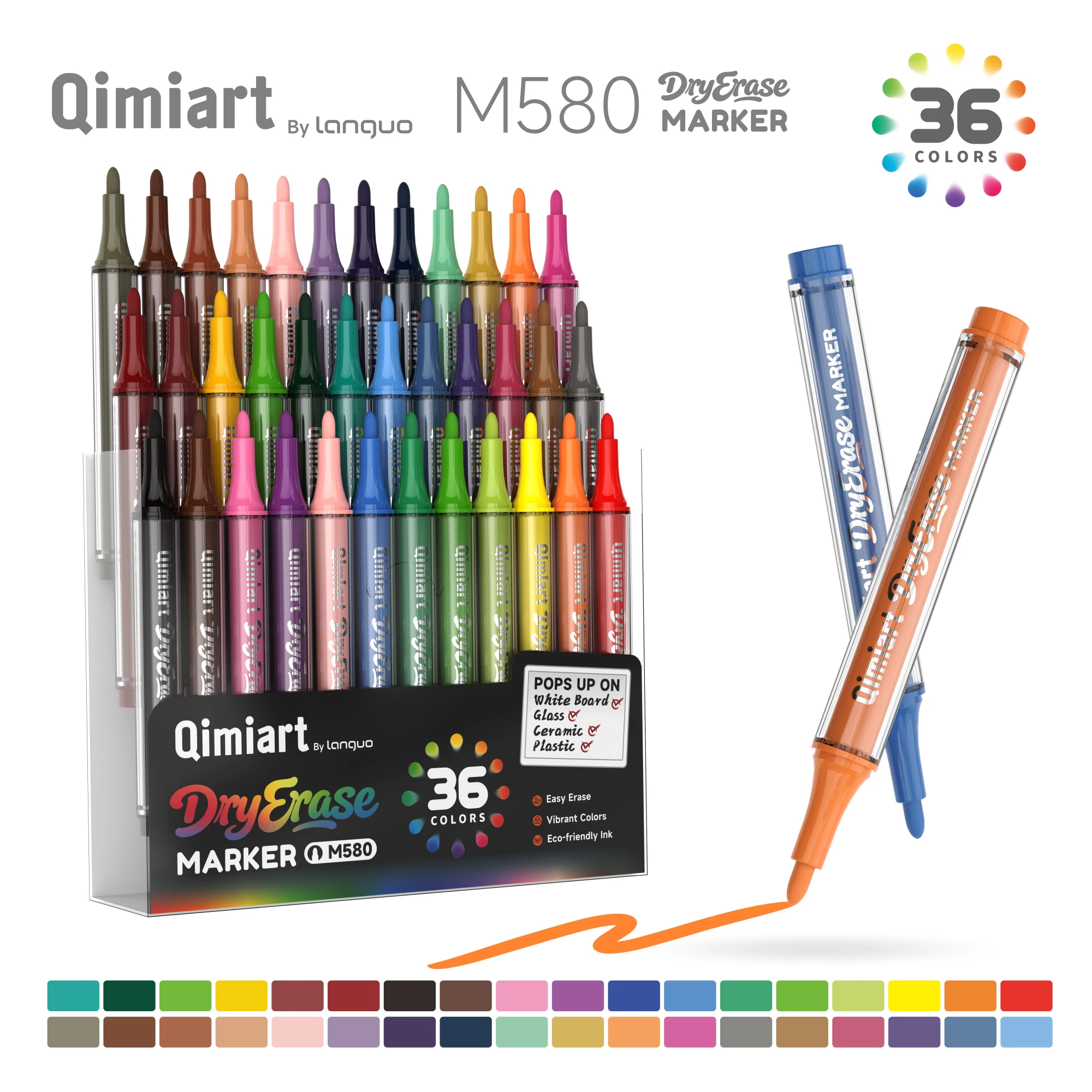LANGUO 12/36 Colors Whiteboard Marker Set Safety Dry Erasing Marker Pen For Glass Ceramic Graffiti Art Office School Supplies
