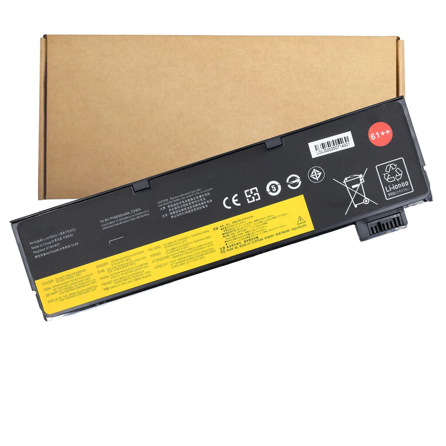 

74 Wh10.8V 6600mAh Laptop Battery for Lenovo ThinkPad T470 T480 T570 T580 P51S P52S 01AV427 01AV428 01AV423 SB10K97580 61++
