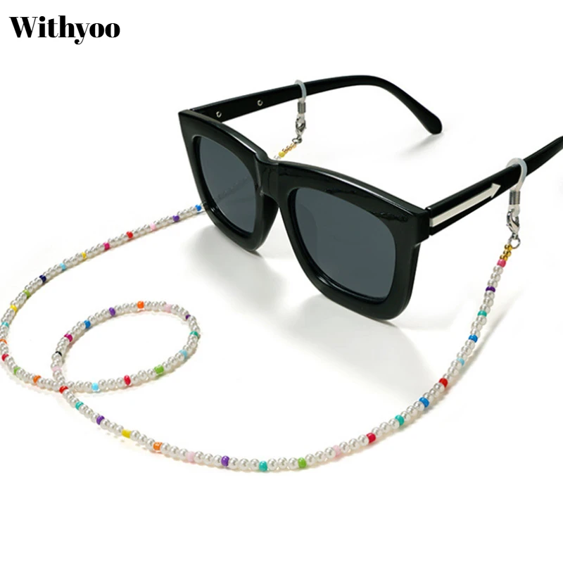 

Withyoo | Новая цепочка для солнцезащитных очков с искусственным жемчугом, женская модная цепочка-маска из бисера, белые подвески, модные аксессуары для очков