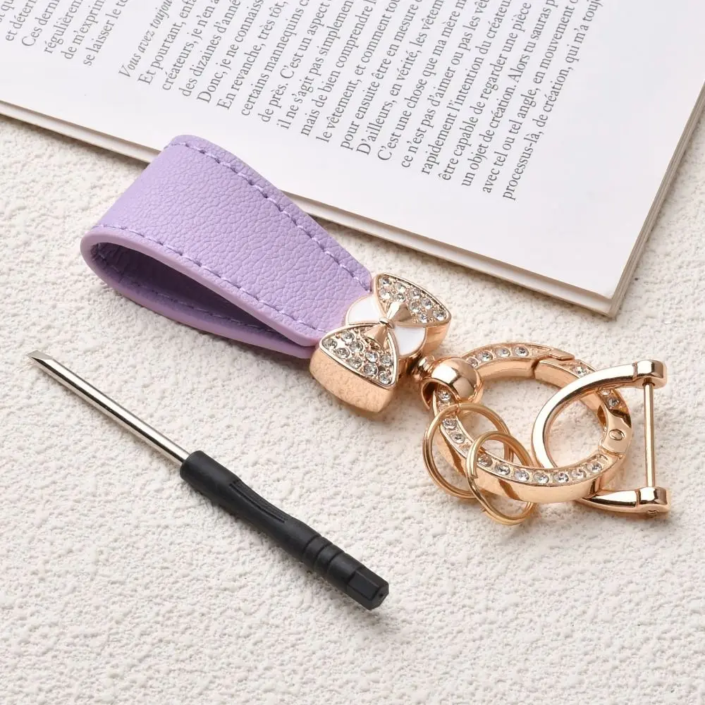 Key Holder Luxury Genuine Leather Keychain Matte Buckle Keys Organizer Car Key Pendant Ladies Bag Fashion Decoration Pendant