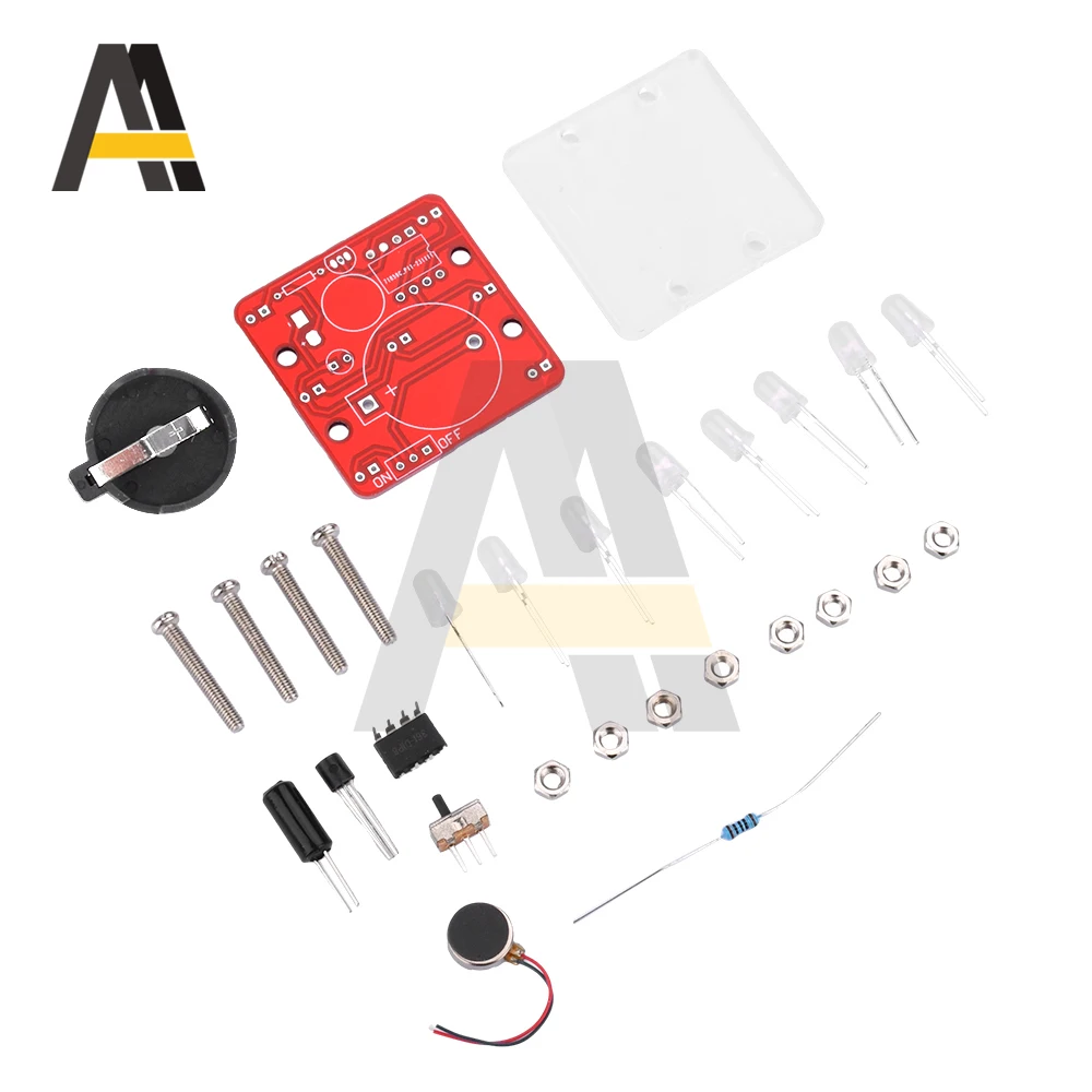 DIY Swing Shaking LED Dice Kit com Pequena Vibração Motor Diy Kits Eletrônicos Modo de espera mostrará o efeito conduzido pela respiração
