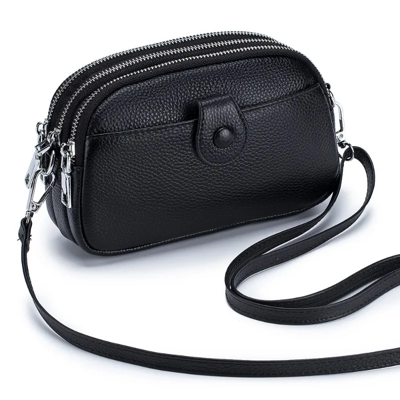 

Genuine Leather Fashion Women Shoulder Crossbody Bag Large Capacity Mobile Phone Pouch Multifunctional Handbag Mum Holiday Gift