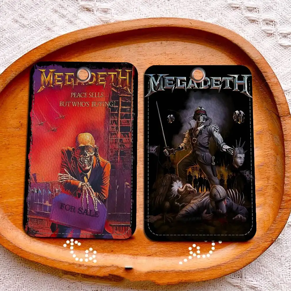 M-MegadethS Heavy Metal Band Access & Meal Card Holder Keychain Credit ID Bank Card Protective Case Keychain Pendant Fashion