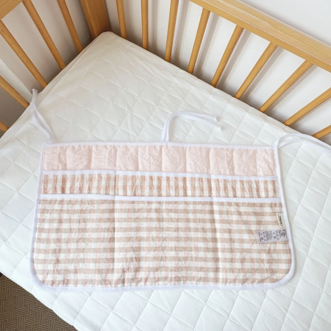 1 PC เปลเด็กแขวนกระเป๋ากระเป๋าเก็บผ้าฝ้ายเย็บปักถักร้อยเกาหลีผ้ากอซทารกแรกเกิดรถเข็นเด็กกระเป๋าเก็บอุปกรณ์ทารกแรกเกิด