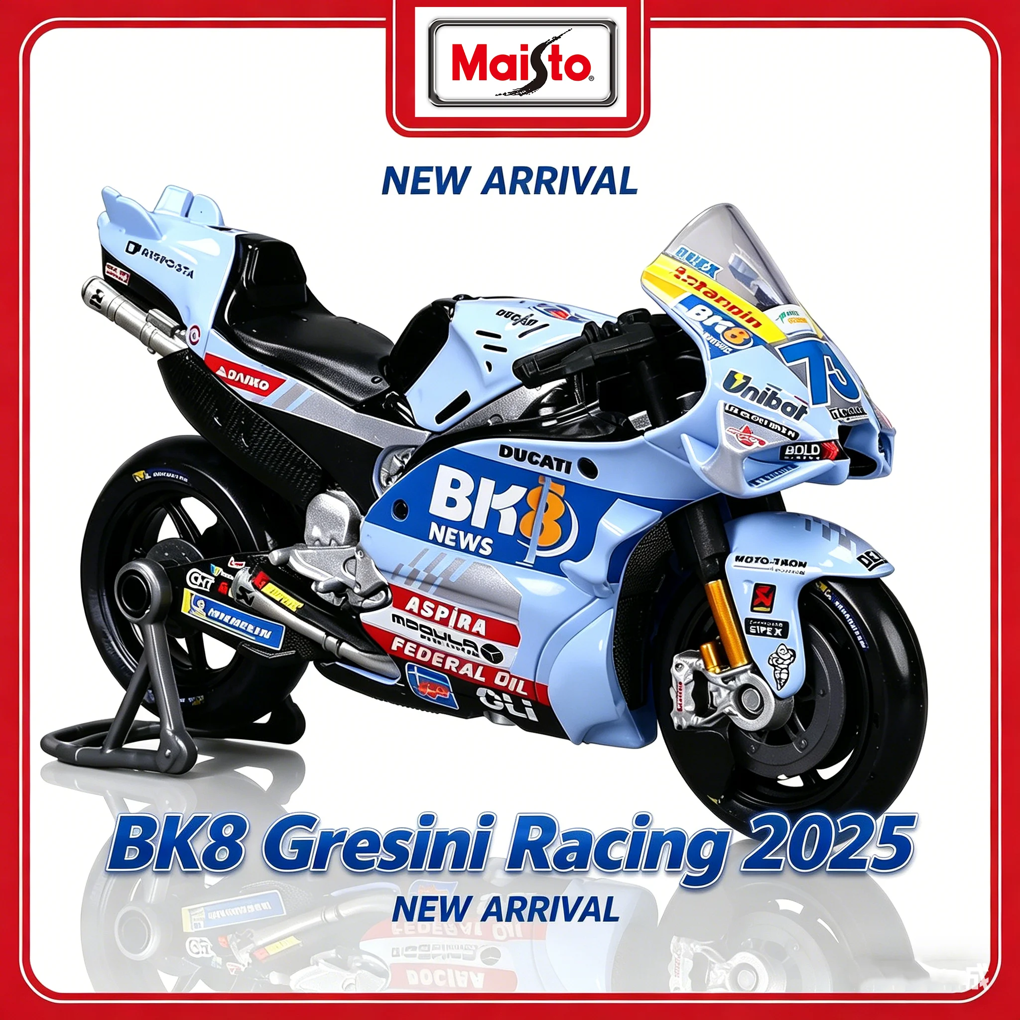 Maisto 1:18 #73 Alex Marquez #54 Giannantonio 2025 BK8 Ducati