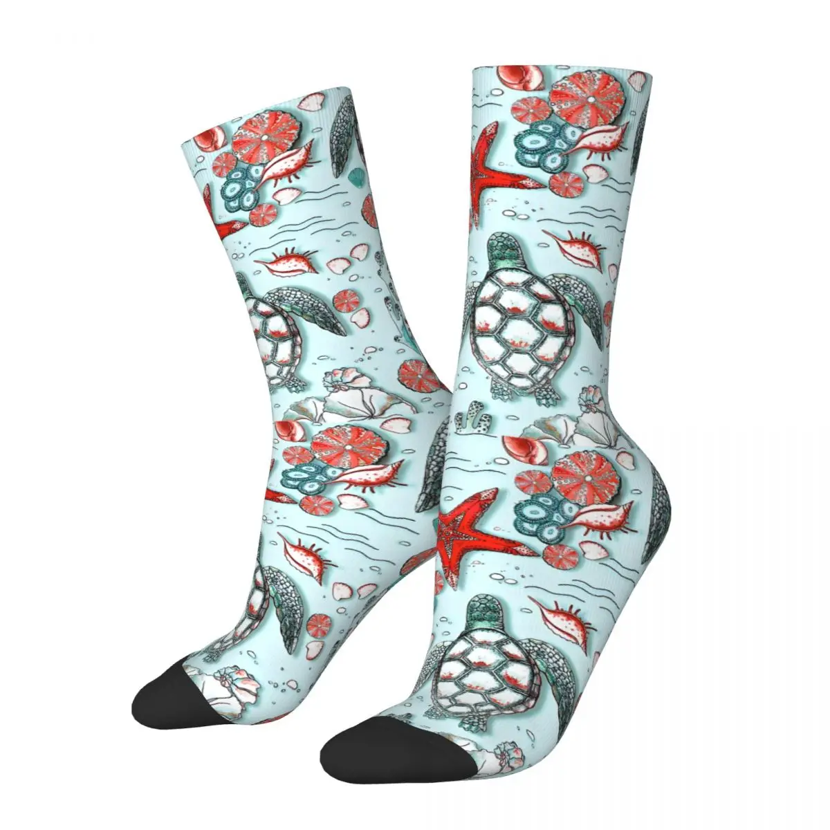 Sea Turtles, Blue Version Pillow Kawaii Socks Travel Cartoon Pattern Socks