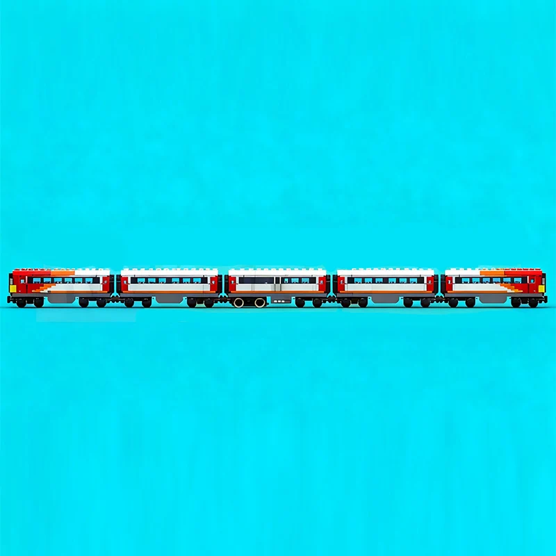 City Car Model MOC Building Bricks Class 442 Electric EMU Train Modular Technology Gifts Holiday Assemble Children Toys Suit