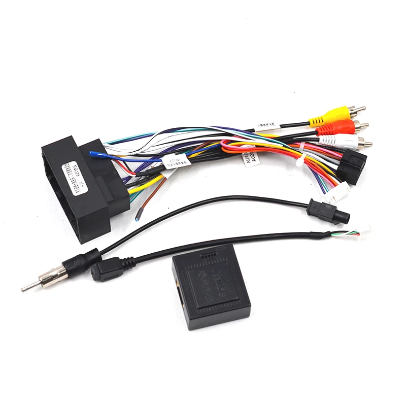 Car Media Android Radio Player 16Pin Wire Harness With Canbus Box For Chevrolet Trax Cruze Aveo Buick Regal Power Cable