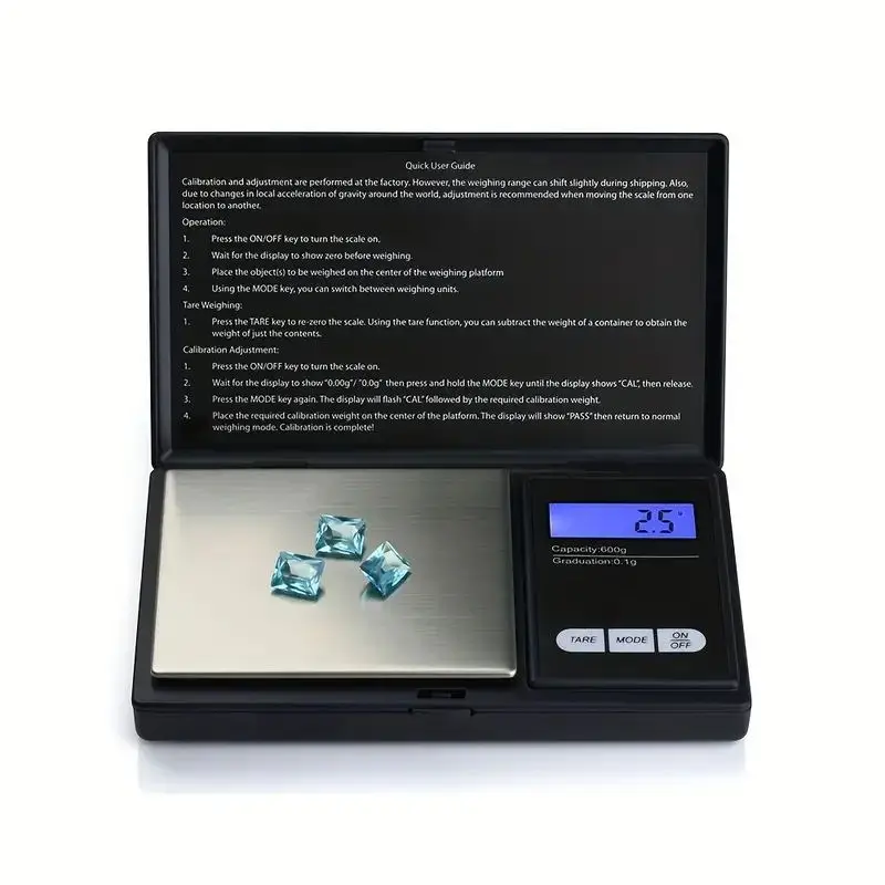 1pc Jewelry Mini Stainless Steel Electronic Scale Digital Pocket Scale Gold Gram Balance Weight Scale Portable Pocket Scale